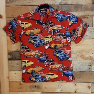 Timber boys button down shirt car theme Size 7